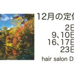 長岡京市の理容店　ヘアーサロンデュオ　2024年12月の定休日