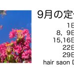 長岡京市の理容店　ヘアーサロンデュオ　2025年9月の定休日