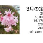 長岡京市の理容店　ヘアーサロンデュオ　2026年3月定休日